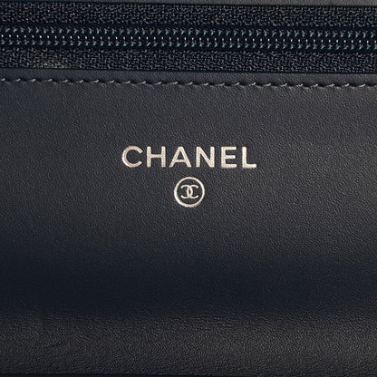 Chanel Caviar Timeless CC Wallet on Chain WOC Navy Blue 6 of 9