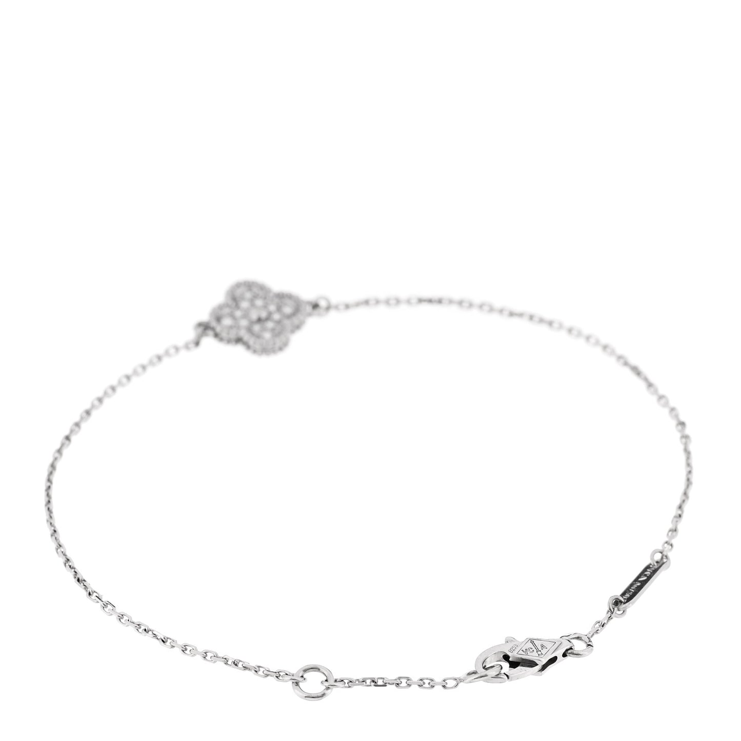 18K White Gold Diamond Sweet Alhambra Bracelet
