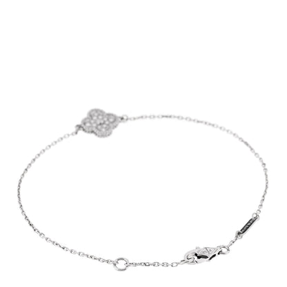 Van Cleef & Arpels 18K White Gold Diamond Sweet Alhambra Bracelet 2 of 6