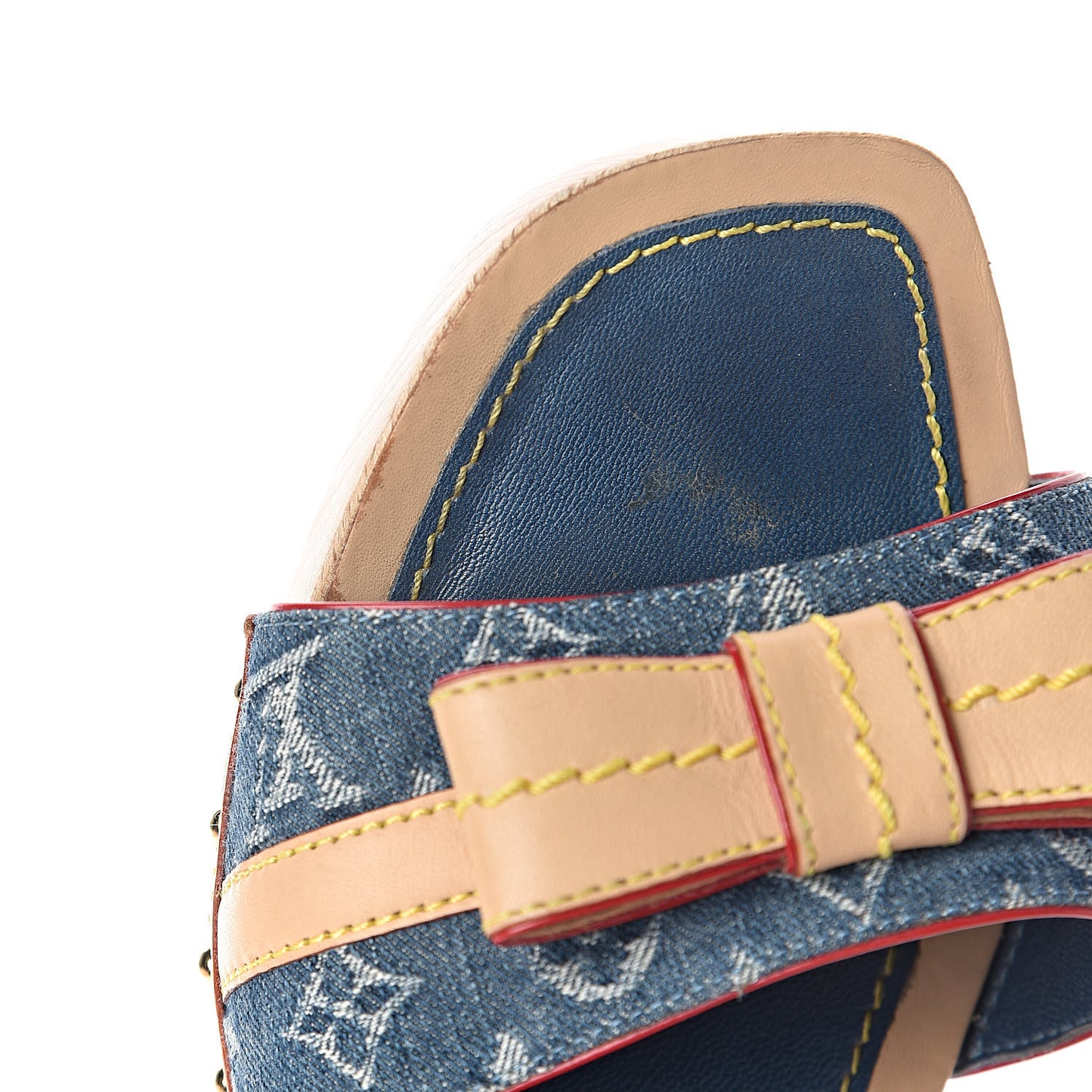 Denim Bow Mules Heels 38