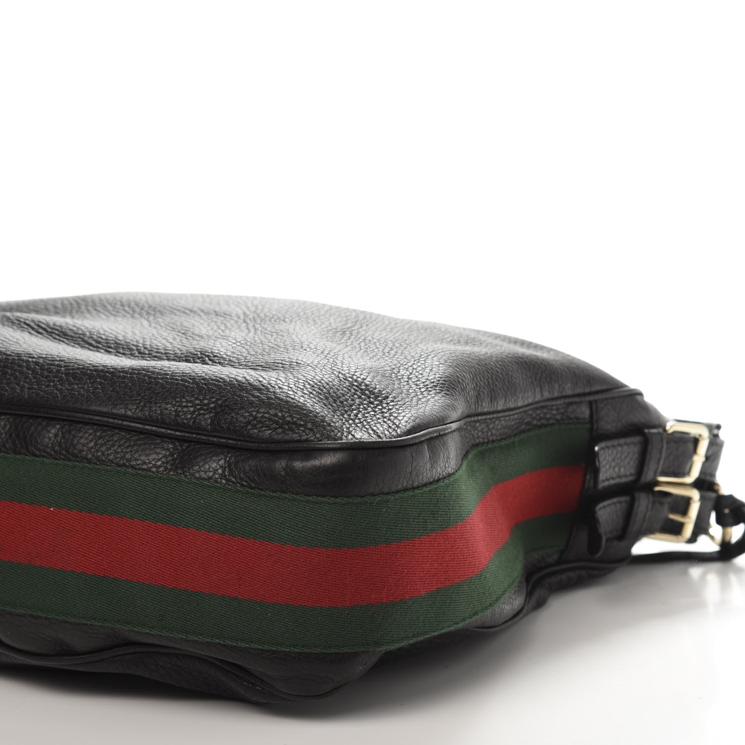 Gucci Pebbled Calfskin Medium Heritage Shoulder Bag Black 7 of 17