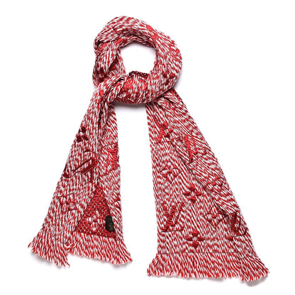 Louis Vuitton Wool Silk Logomania Mix Scarf Coquelicot 1 of 5
