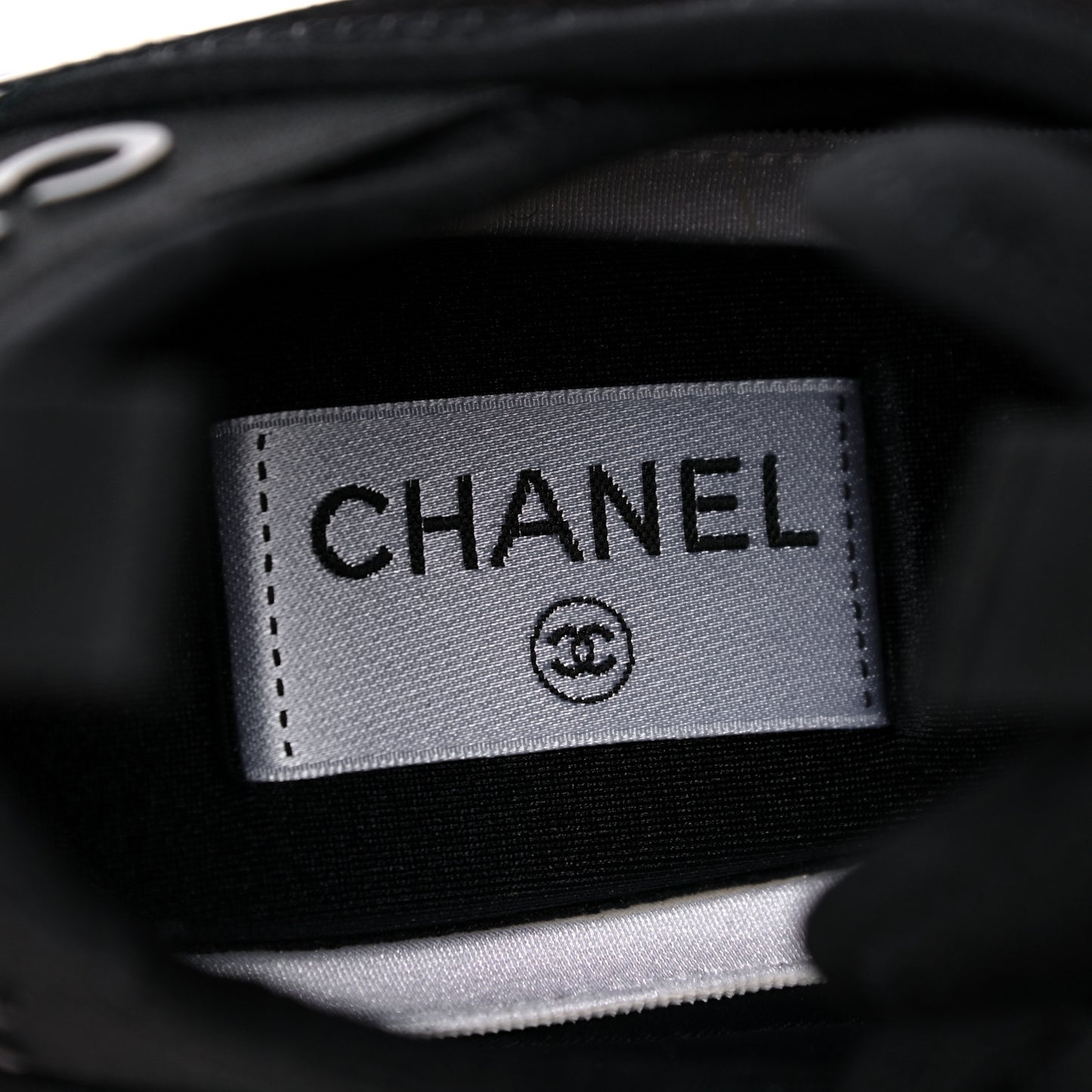 Velvet Calfskin Mixed Fibers CC Sneakers 38.5 Black