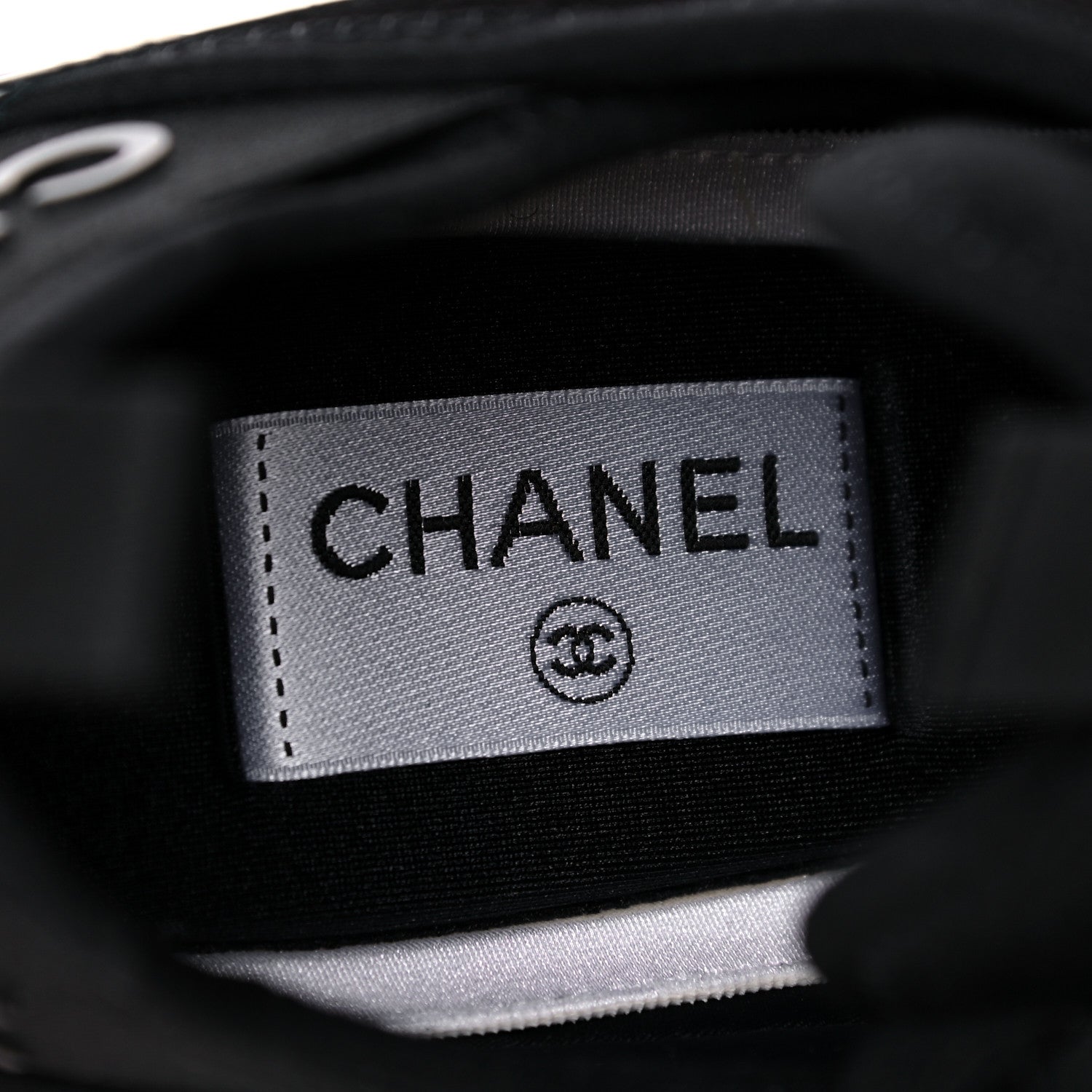 Chanel Velvet Calfskin Mixed Fibers CC Sneakers 38.5 Black 6 of 10