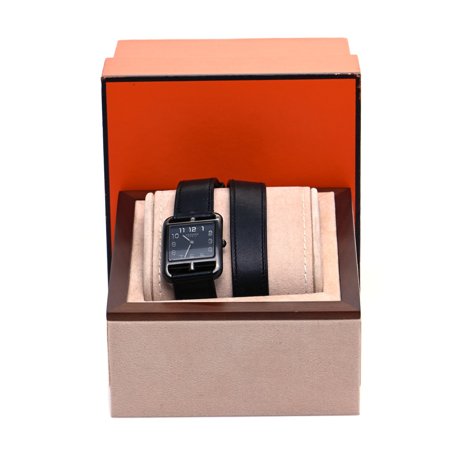 Hermes PVD Stainless Steel Barenia 29mm Cape Cod Double Tour Quartz Watch Noir 6 of 6