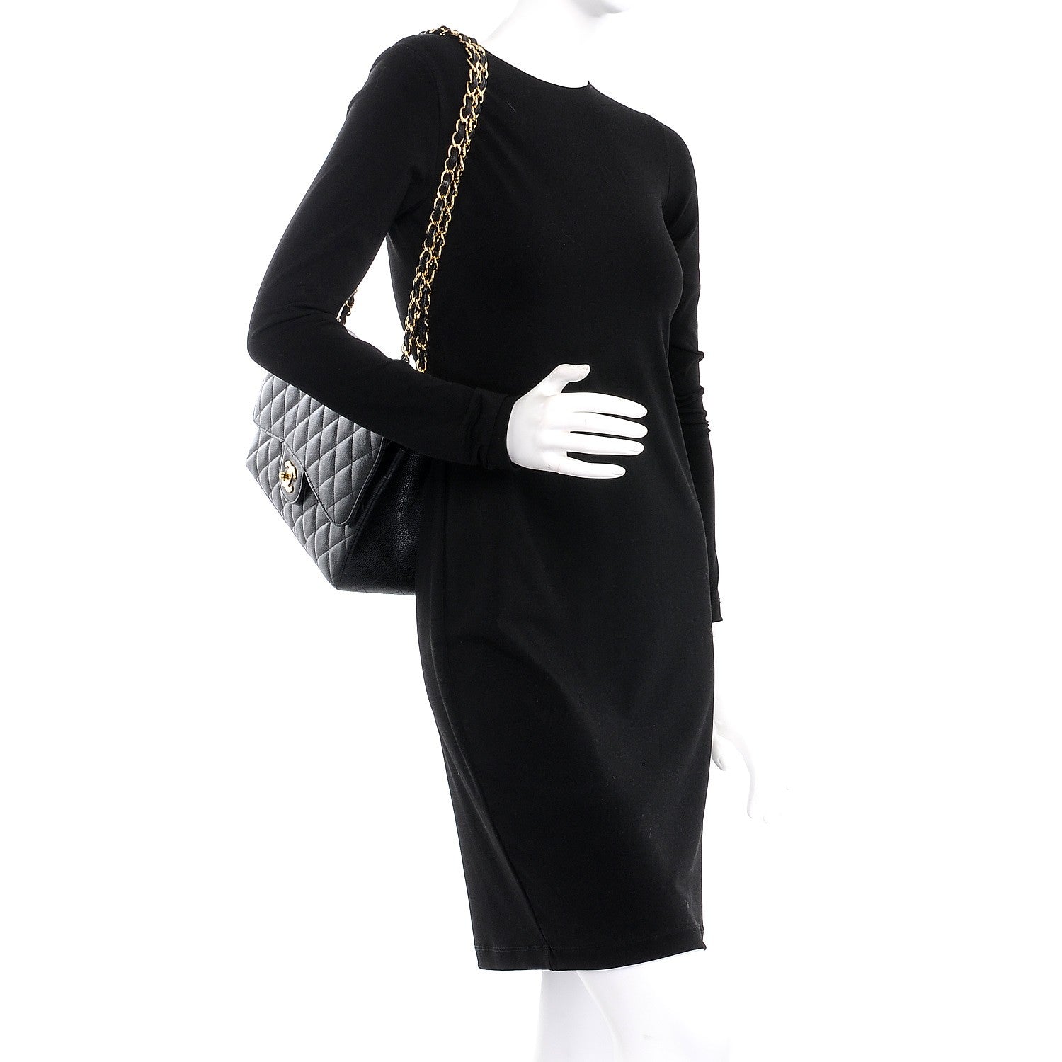 Chanel Caviar Quilted Jumbo Double Flap Black 3 of 9