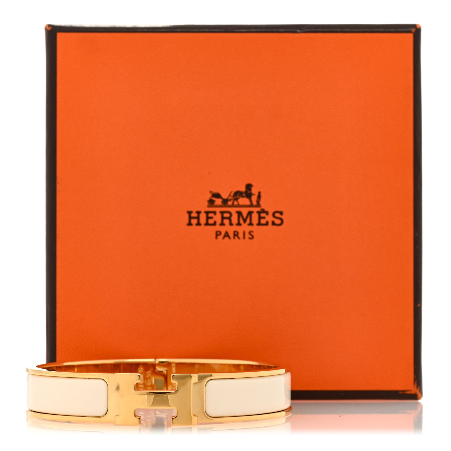 Hermes Enamel Narrow Clic Clac H Bracelet PM Creme 5 of 5