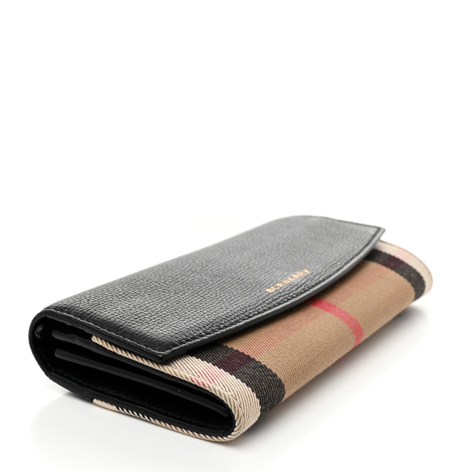 Burberry Calfskin House Check Porter Continental Wallet Black 4 of 9