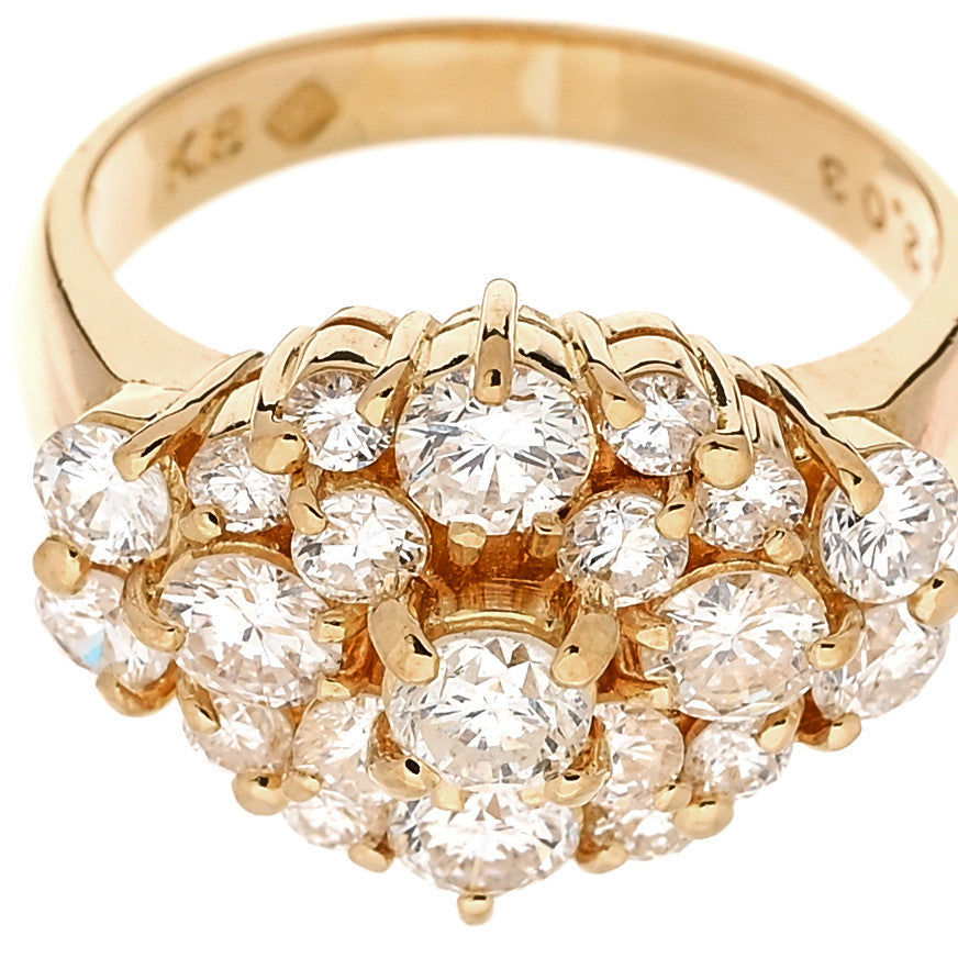 Parker & West by FASHIONPHILE 18K Yellow Gold Diamond 2.03ctw Cluster Cocktail Ring  47 4 8 of 10