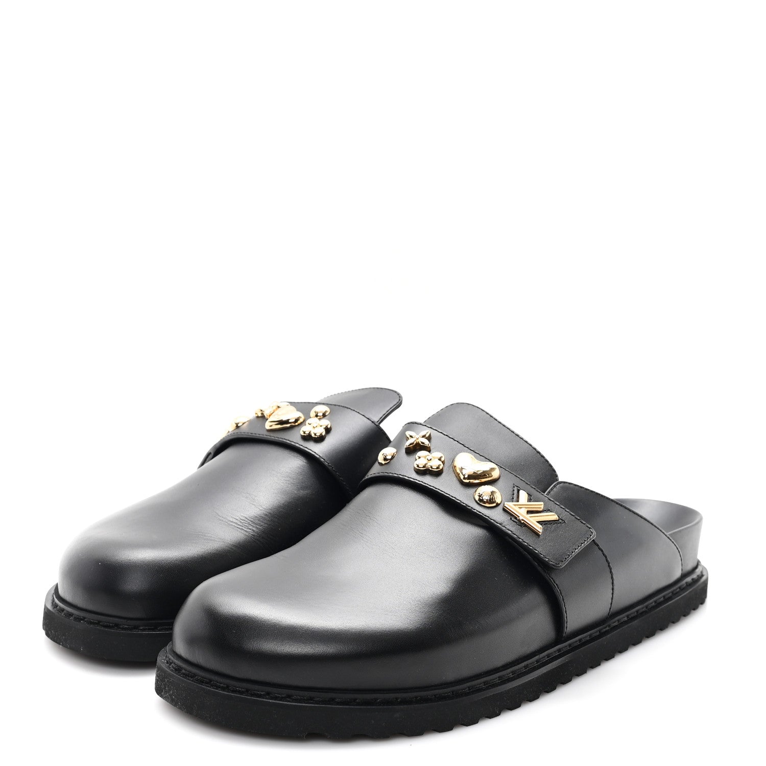 Louis Vuitton Calfskin Mens LV Cosy Flat Comfort Clog Mules 42 Black 4 of 9