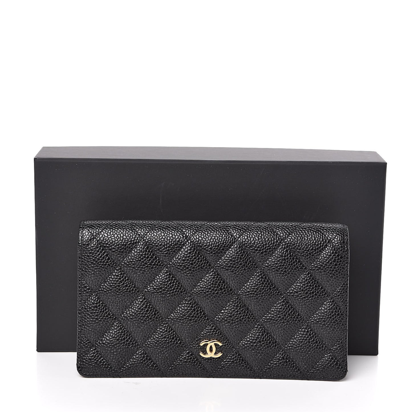 Caviar Quilted Yen Wallet Black