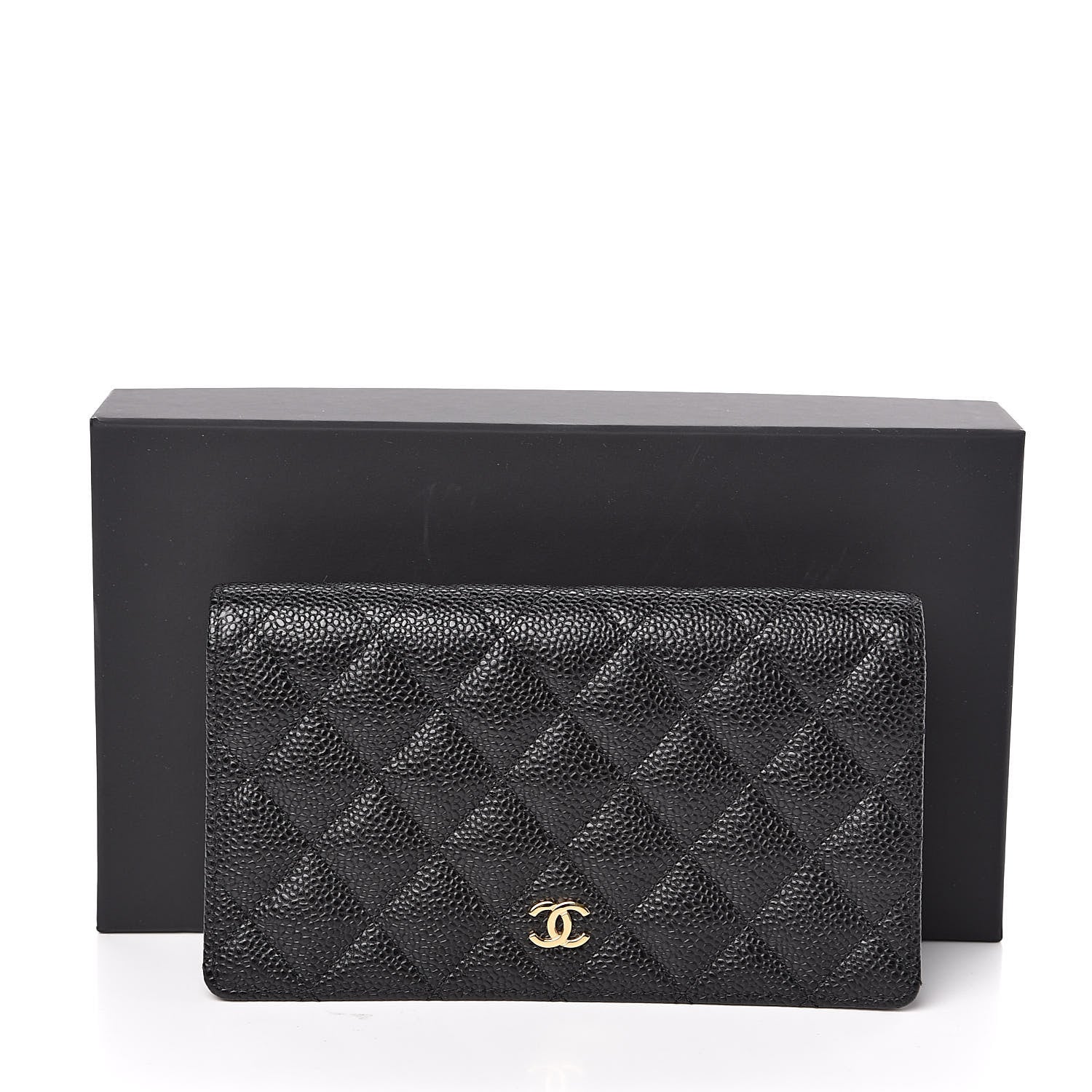 Chanel Caviar Quilted Yen Wallet Black 9 of 9