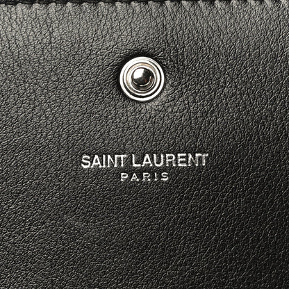 Saint Laurent Calfskin Heart Studded Monogram Chain Wallet Black 5 of 17