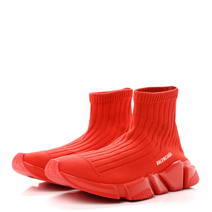 Balenciaga Ribbed Effect Knit Mens Speed Sneakers 42 Rouge 3 of 13