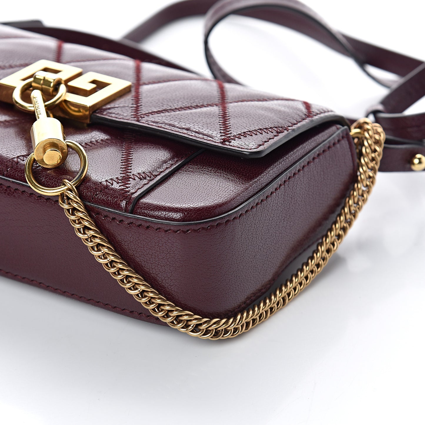 Goatskin Quilted GV3 Mini Pocket Convertible Bag Aubergine