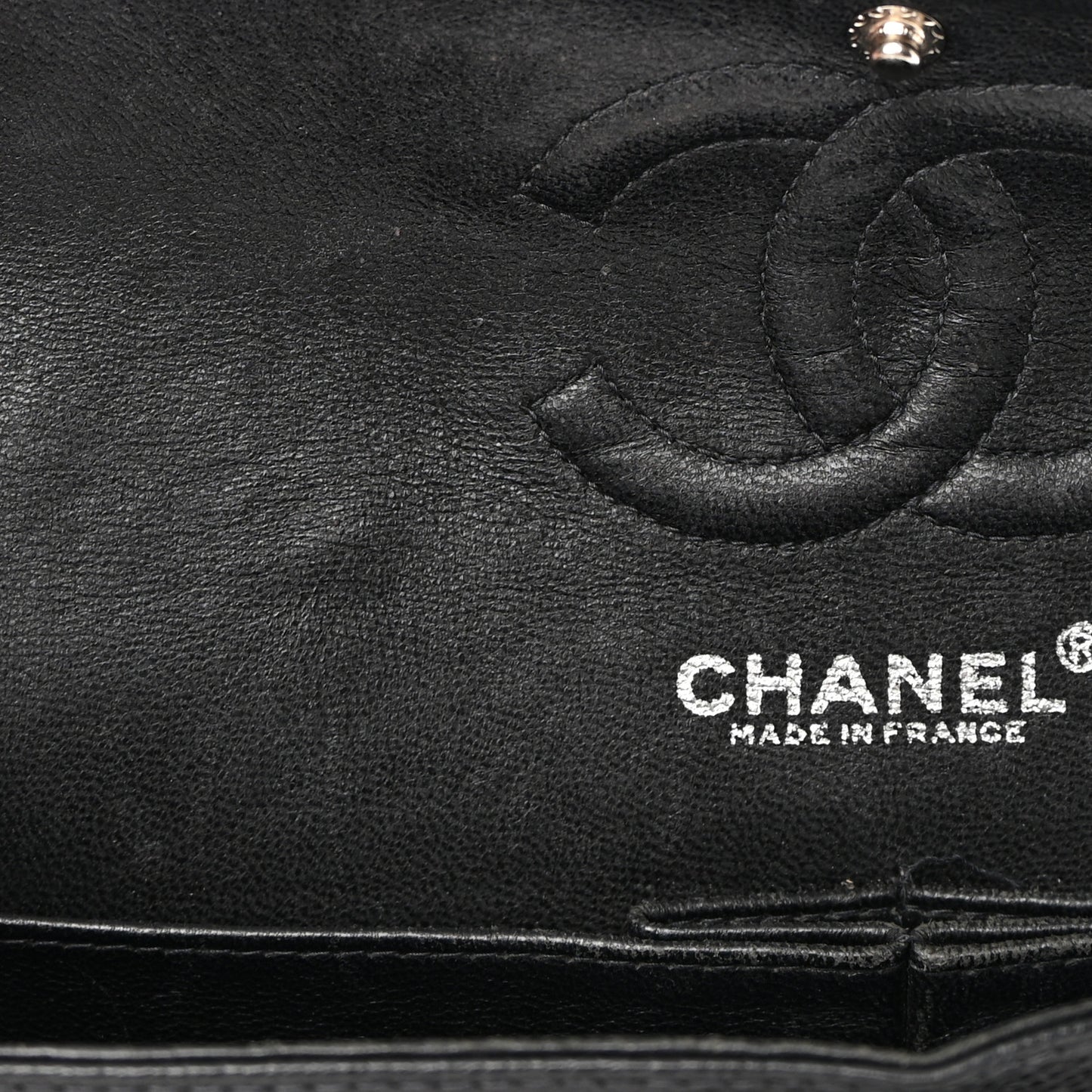 Caviar Quilted Small Double Flap Black