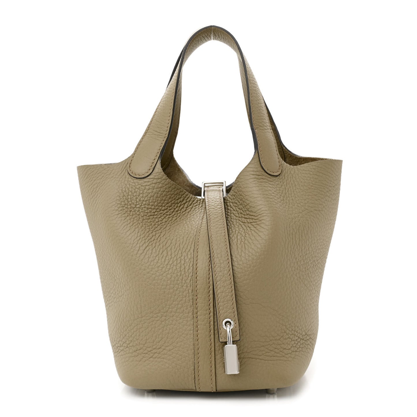 Taurillon Clemence Picotin Lock 18 PM Beige Marfa