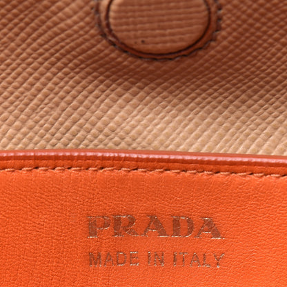 Prada Saffiano Cuir Medium Double Bag Noisette Papaya 8 of 47