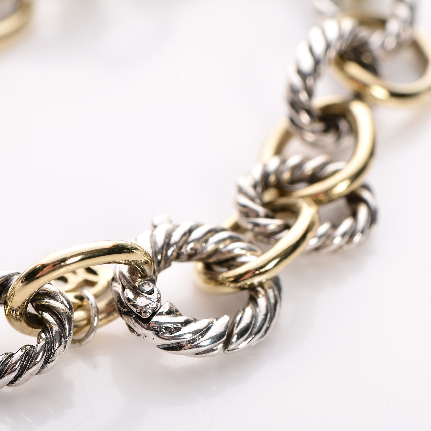Sterling Silver 18K Yellow Gold 10mm Medium Oval Link Bracelet