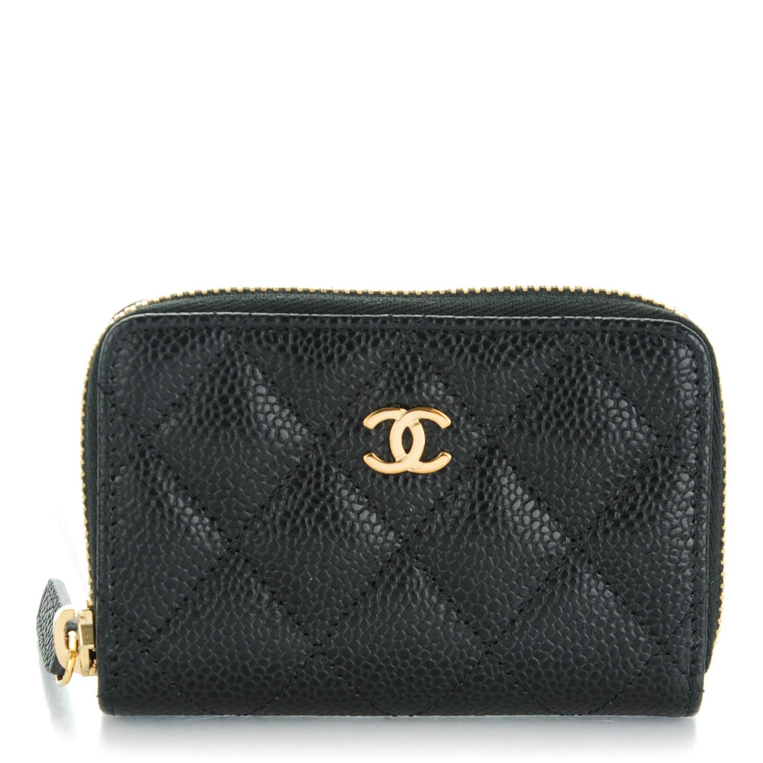 Chanel Caviar Quilted Zip Coin Purse Black 1 of 7