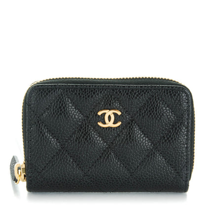 Chanel Caviar Quilted Zip Coin Purse Black 1 of 7