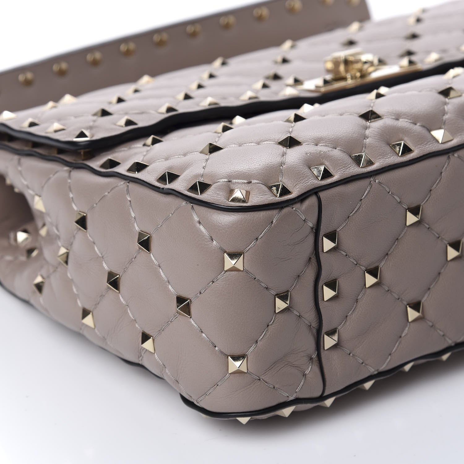 Valentino Garavani Lambskin Medium Rockstud Spike Shoulder Bag Poudre 6 of 9
