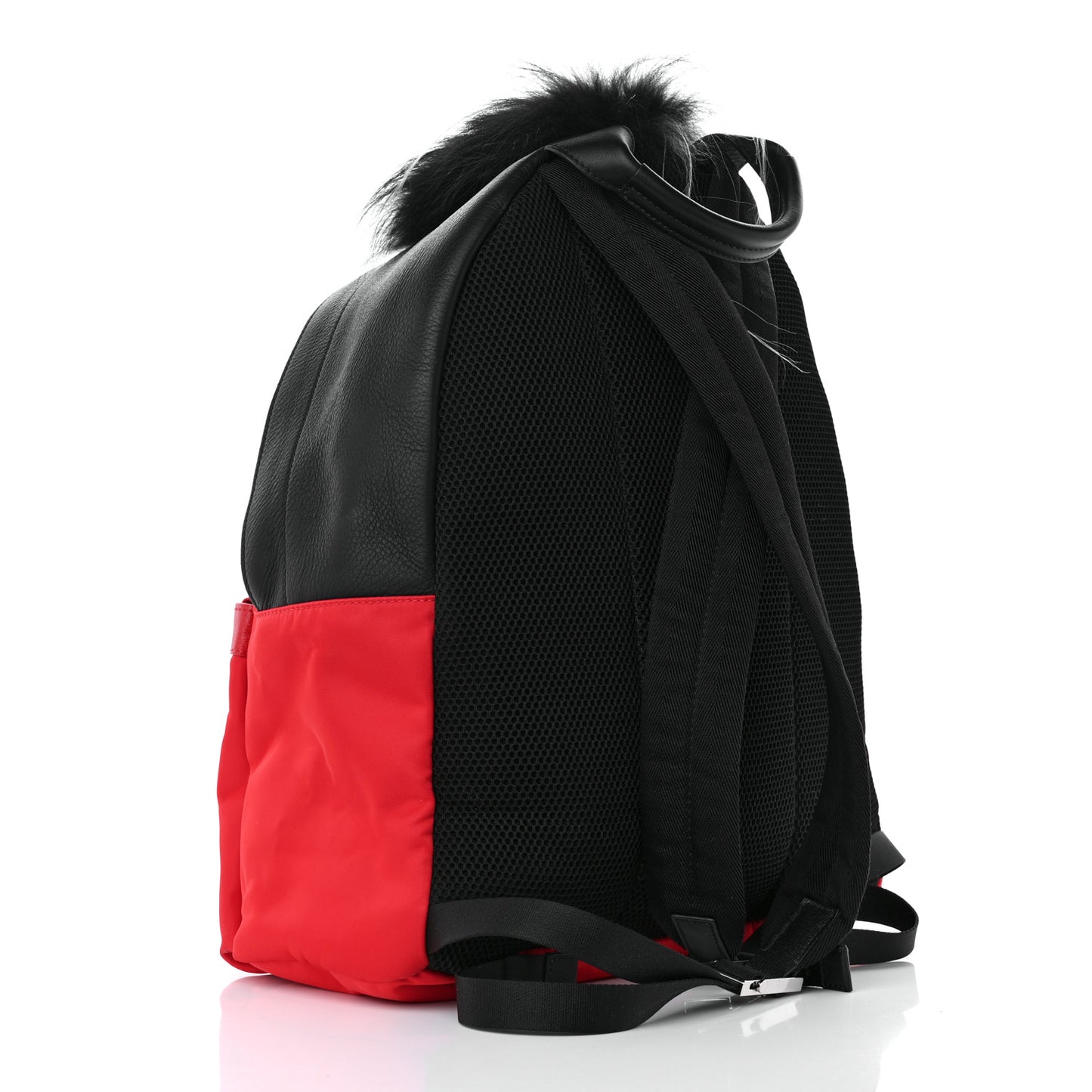 Nylon Vitello Elite Flamingo Fox Goat Fur Lightning Monster Eyes Backpack Rosso Black