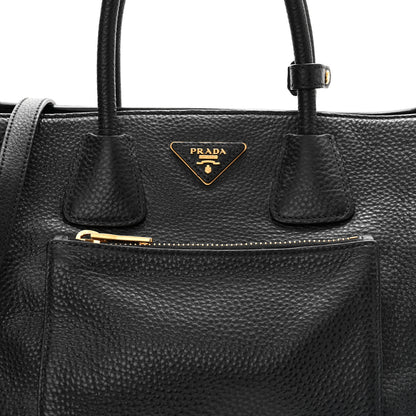 Prada Vitello Daino Tote Black 8 of 13