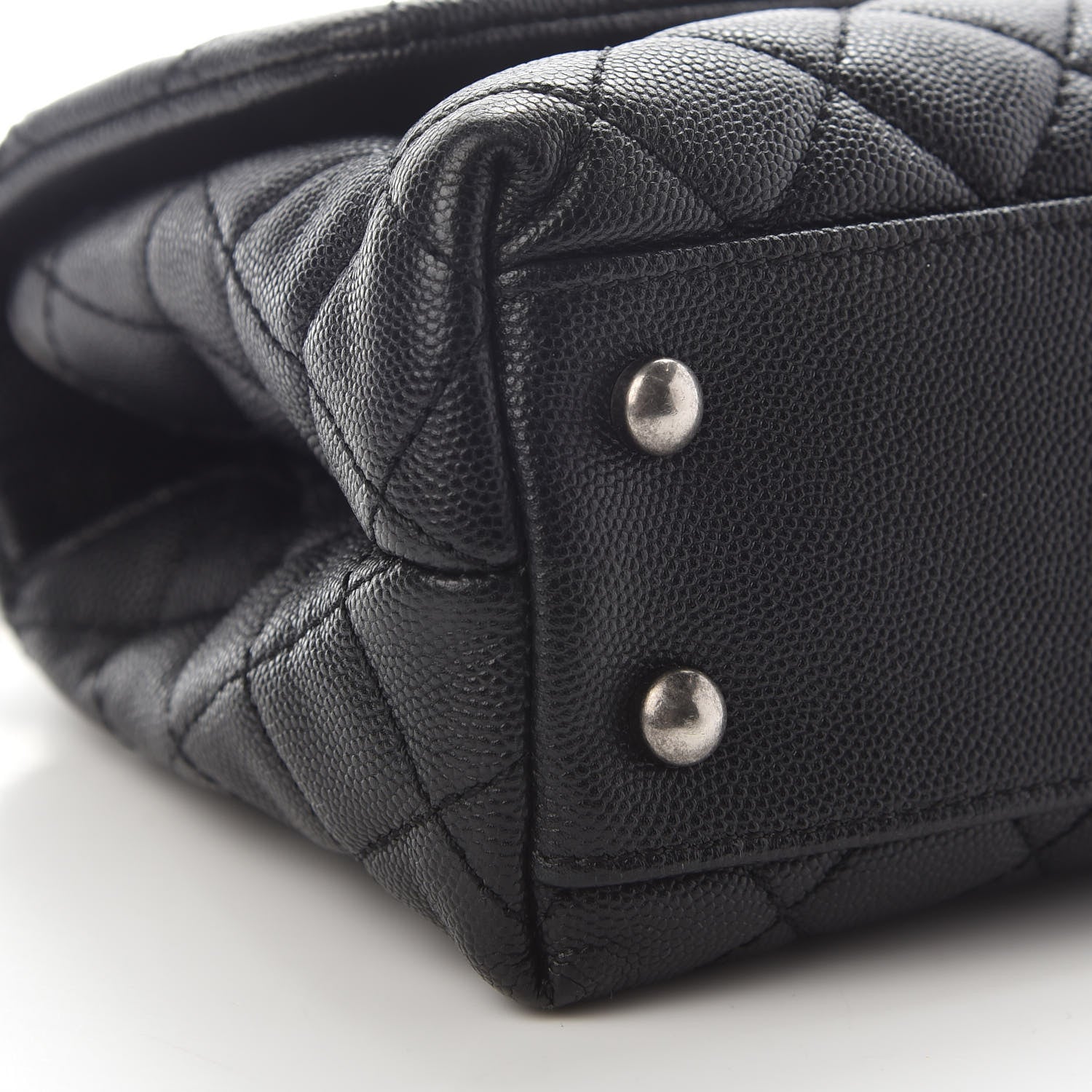 Chanel Caviar Lizard Embossed Quilted Mini Coco Handle Flap Black 7 of 9