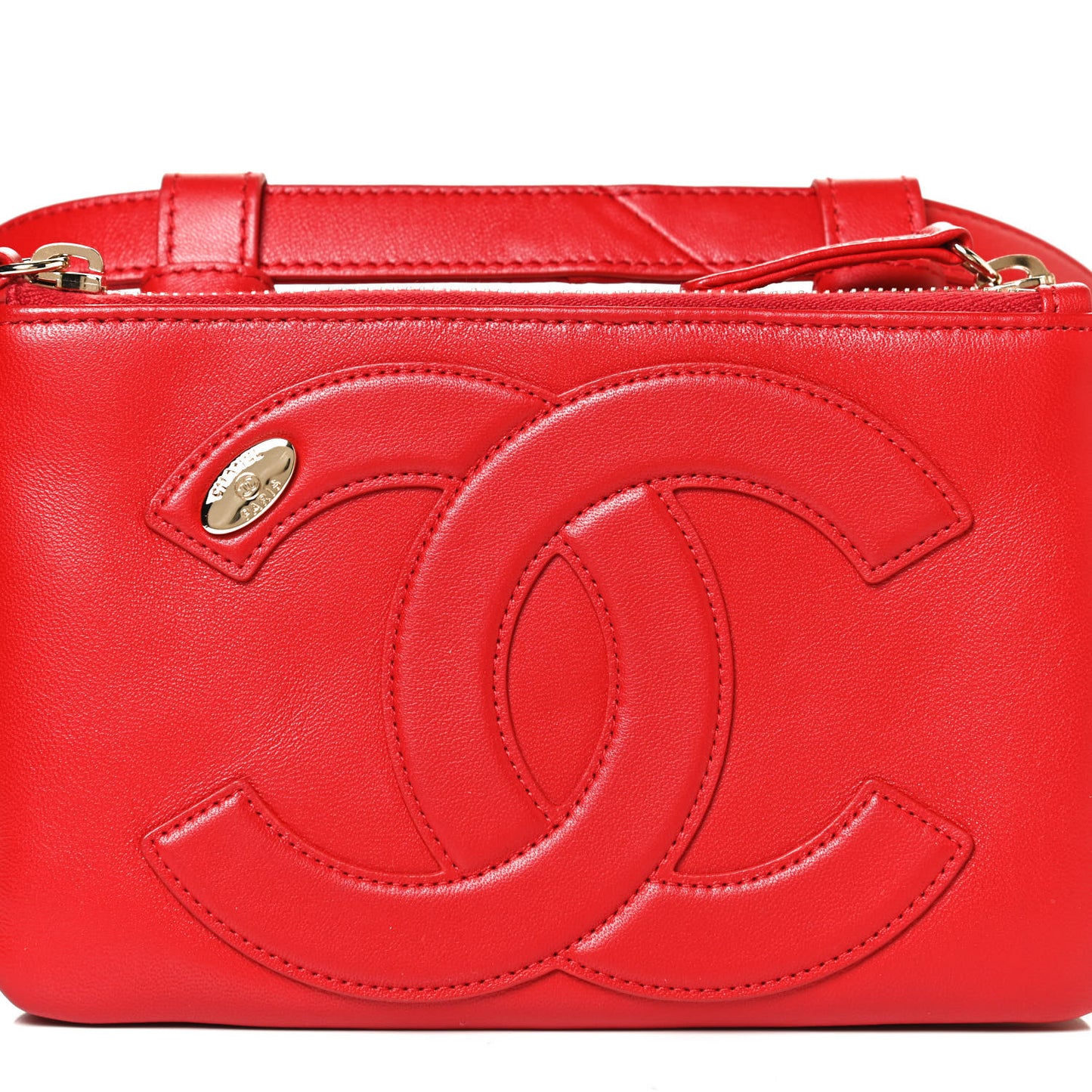 Lambskin CC Mania Waist Belt Bag Red