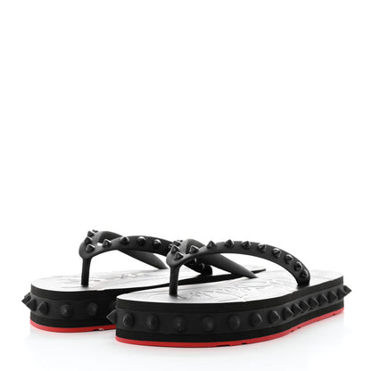 Christian Louboutin Rubber Spike Loubi Flip Flip Platform Sandals 36 Black 3 of 8