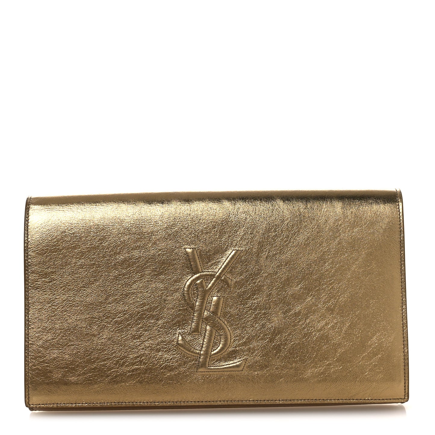 Metallic Calfskin Monogram Large Belle De Jour Clutch Gold