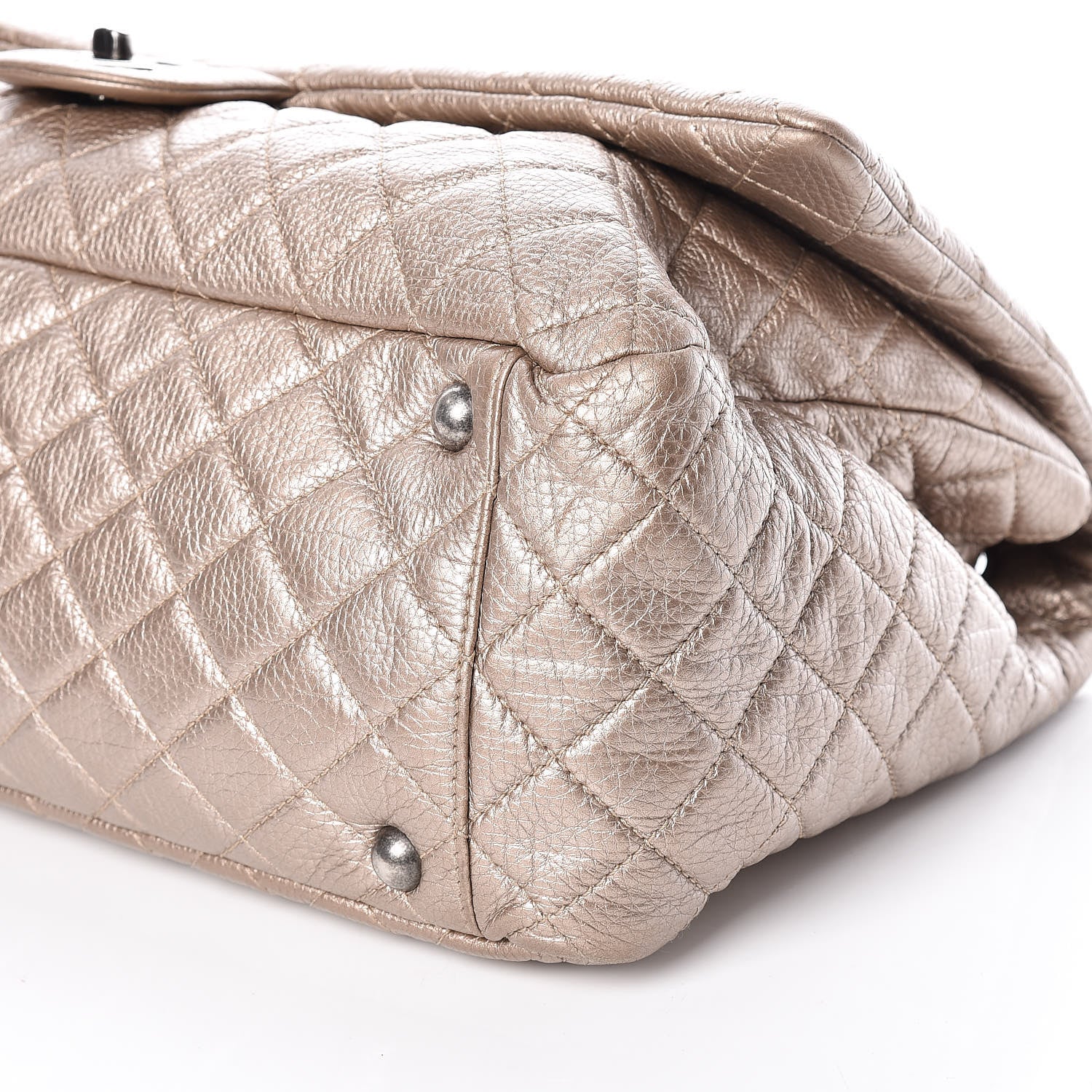Chanel Metallic Calfskin Quilted XXL Travel Flap Bag Gold 9 of 9