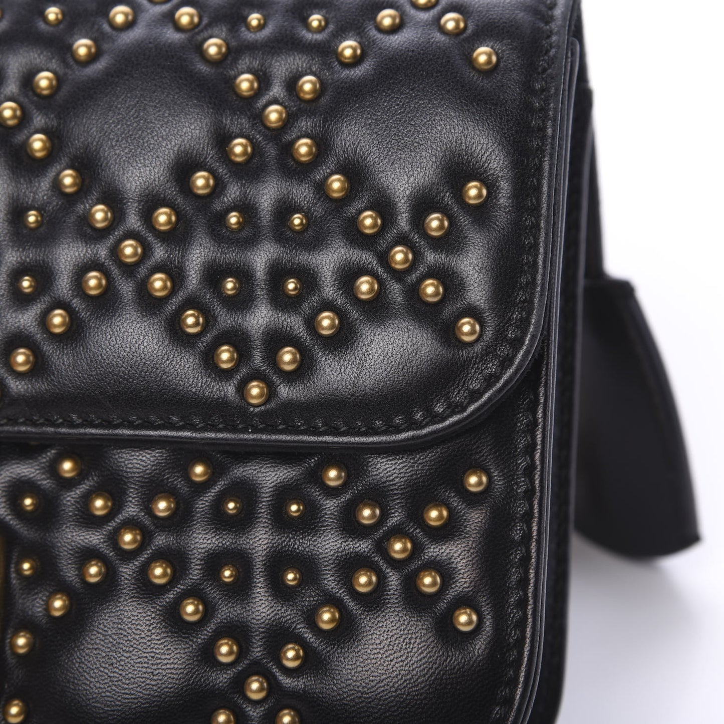Lambskin Cannage Studded Small Dioraddict Flap Bag Black