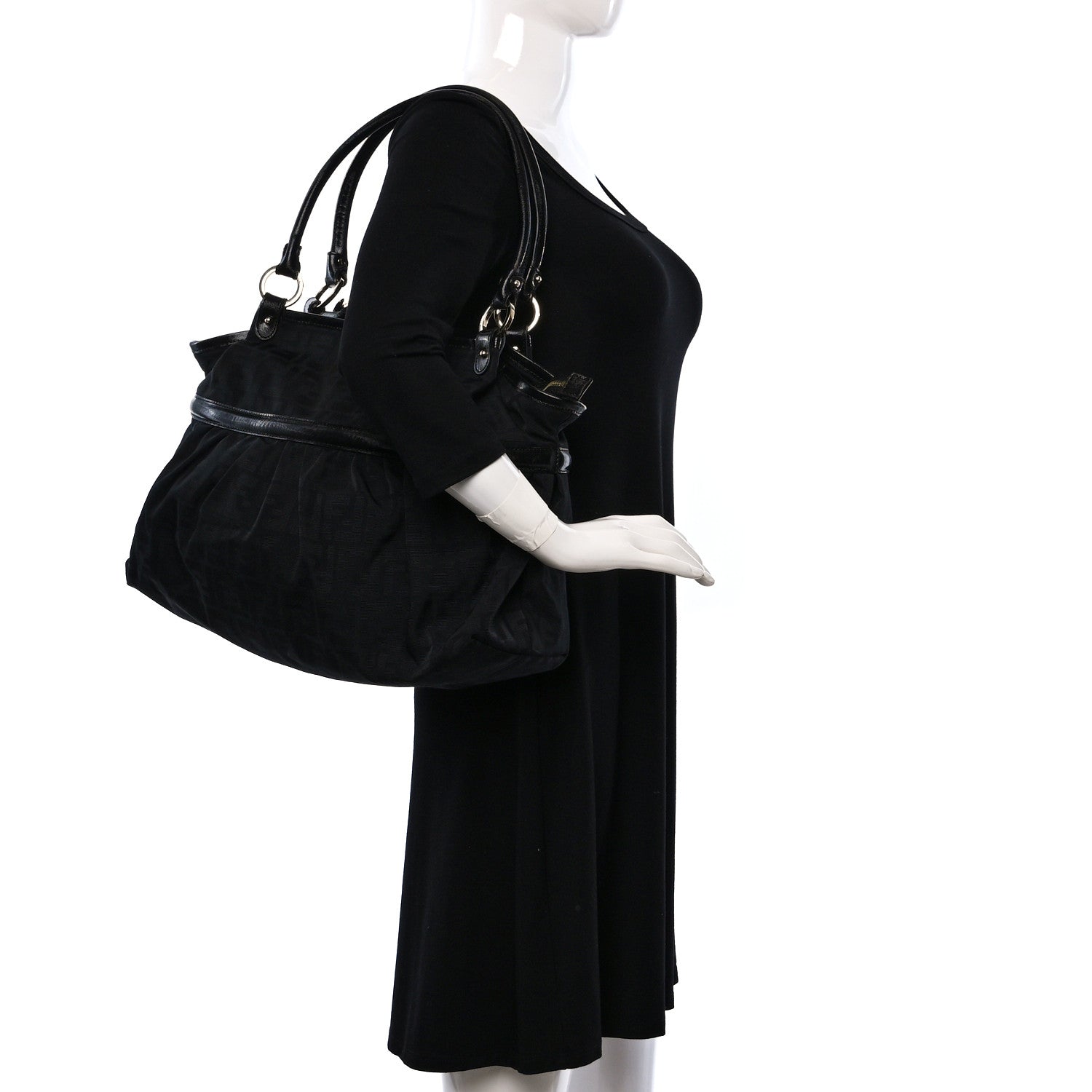 Fendi Zucca Large Chef Shopper Tote Black 2 of 9