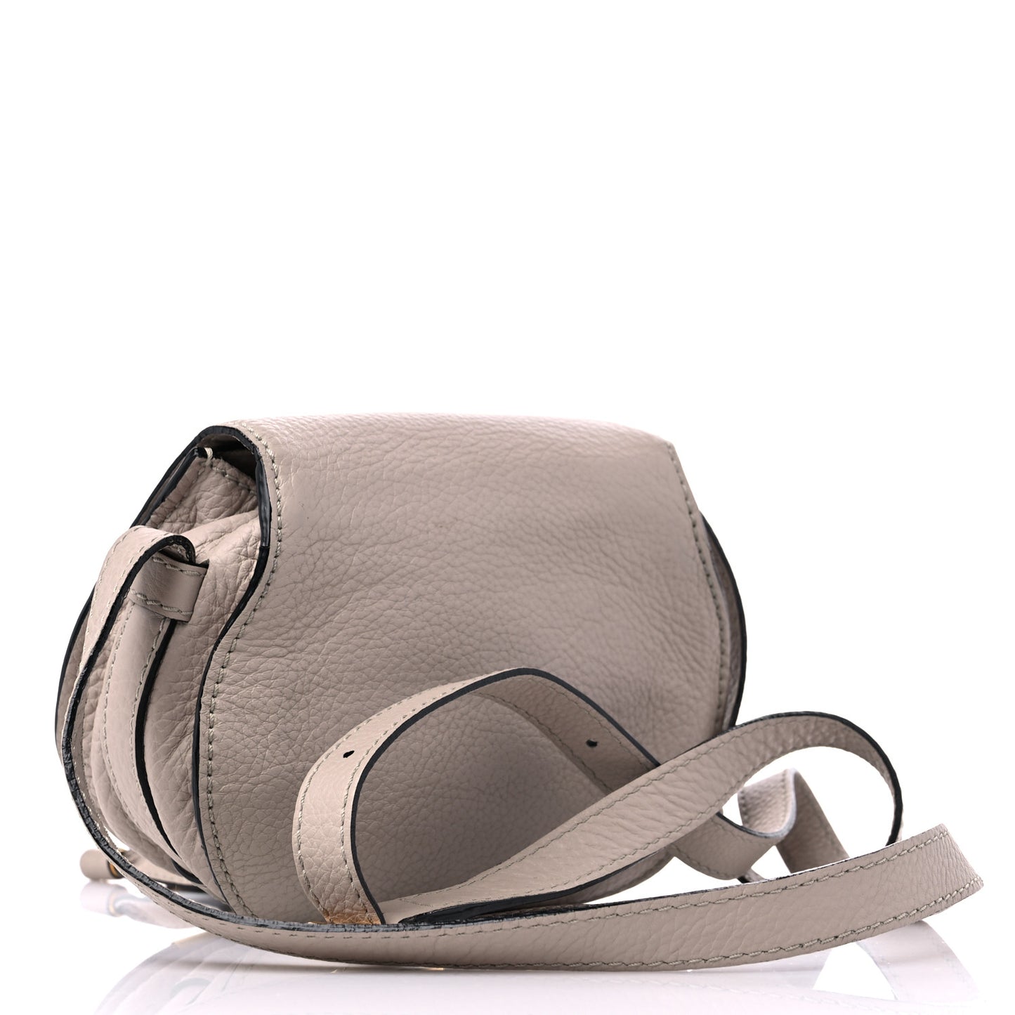 Calfskin Mini Marcie Round Crossbody Bag Pastel Grey