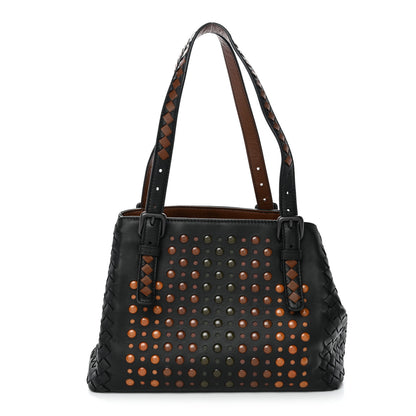 Bottega Veneta Nappa Intrecciato Perforated Small Cesta Tote Black Multicolor 1 of 10