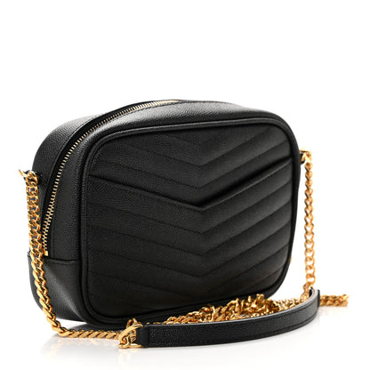 Saint Laurent Grain De Poudre Matelasse Monogram Mini Lou Camera Bag Black 3 of 11
