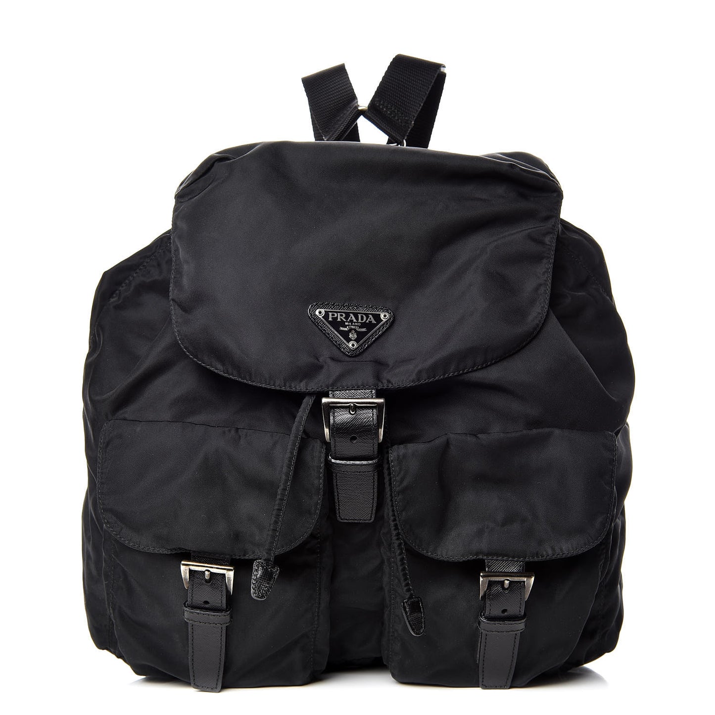 Tessuto Nylon Saffiano Medium Backpack Black