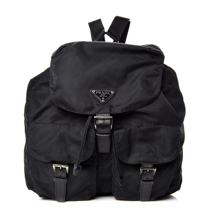 Prada Tessuto Nylon Saffiano Medium Backpack Black 1 of 9