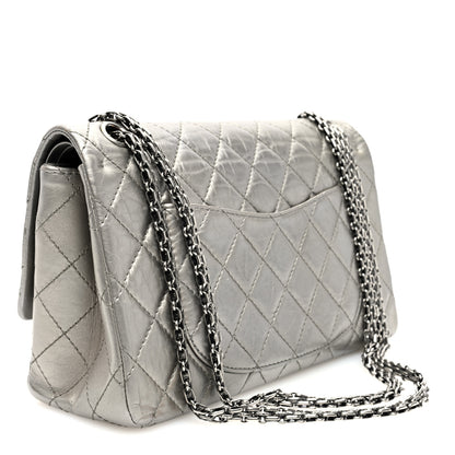 Chanel Metallic Aged Calfskin Quilted 2.55 Reissue 226 Flap Silver 3 of 10