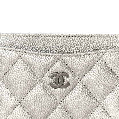 Chanel Metallic Caviar Quilted Card Holder Silver 9 of 11