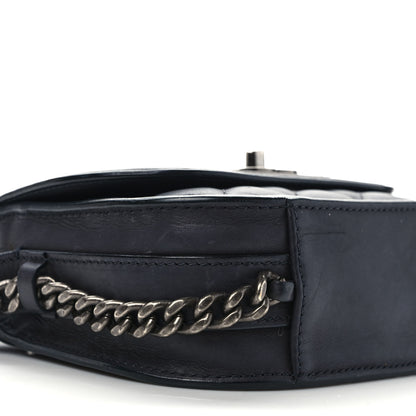 Chanel Calfskin Quilted Small Double Chained Messenger Flap Charcoal 8 of 9