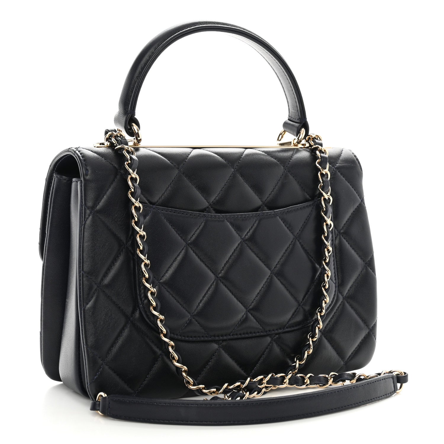Chanel Lambskin Quilted Small Trendy CC Dual Handle Flap Bag Navy 3 of 11