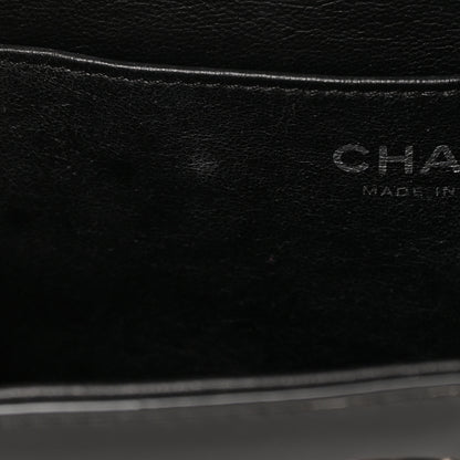 Chanel Patent Quilted Chevron Cutaway Flap Bag Black 10 of 14