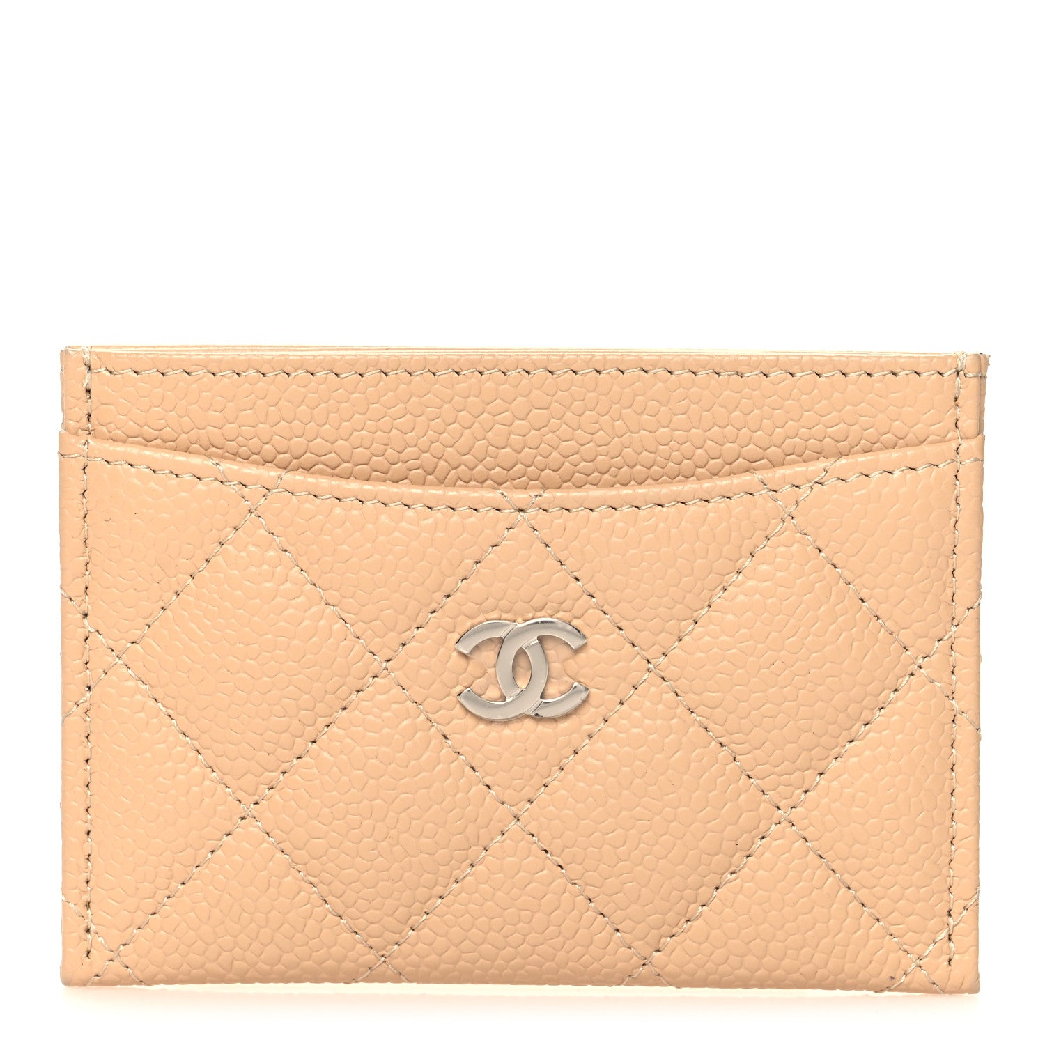 Chanel Caviar Quilted Card Holder Beige 1 of 9