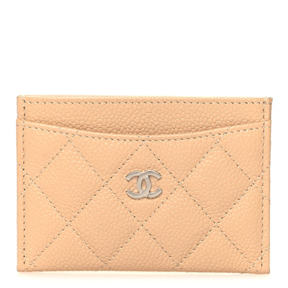 Chanel Caviar Quilted Card Holder Beige 1 of 9
