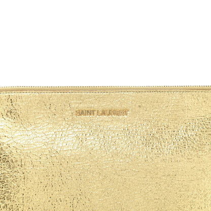 Saint Laurent Metallic Calfskin Zipped Pouch Gold 10 of 10