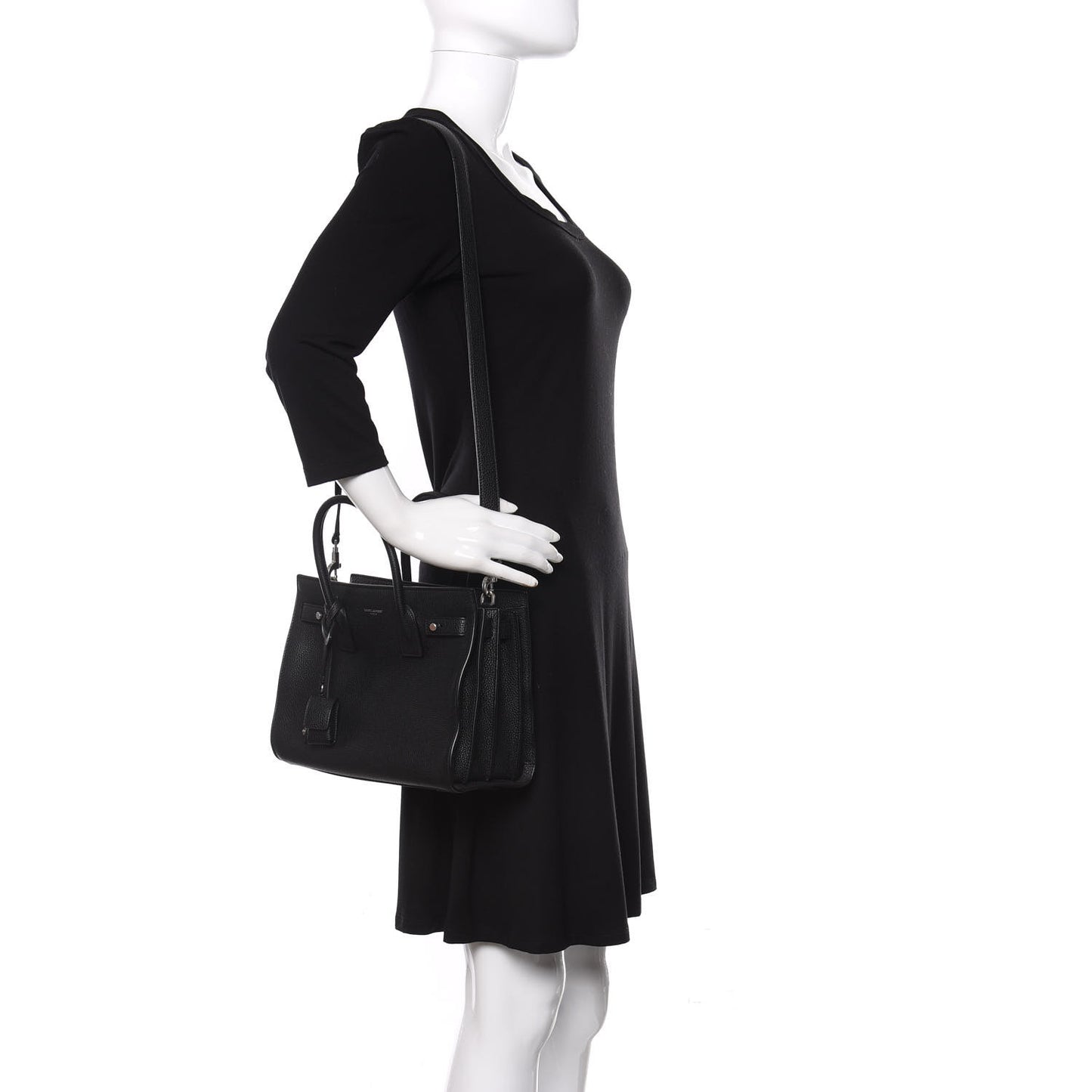 Grained Calfskin Baby Sac De Jour Souple Black