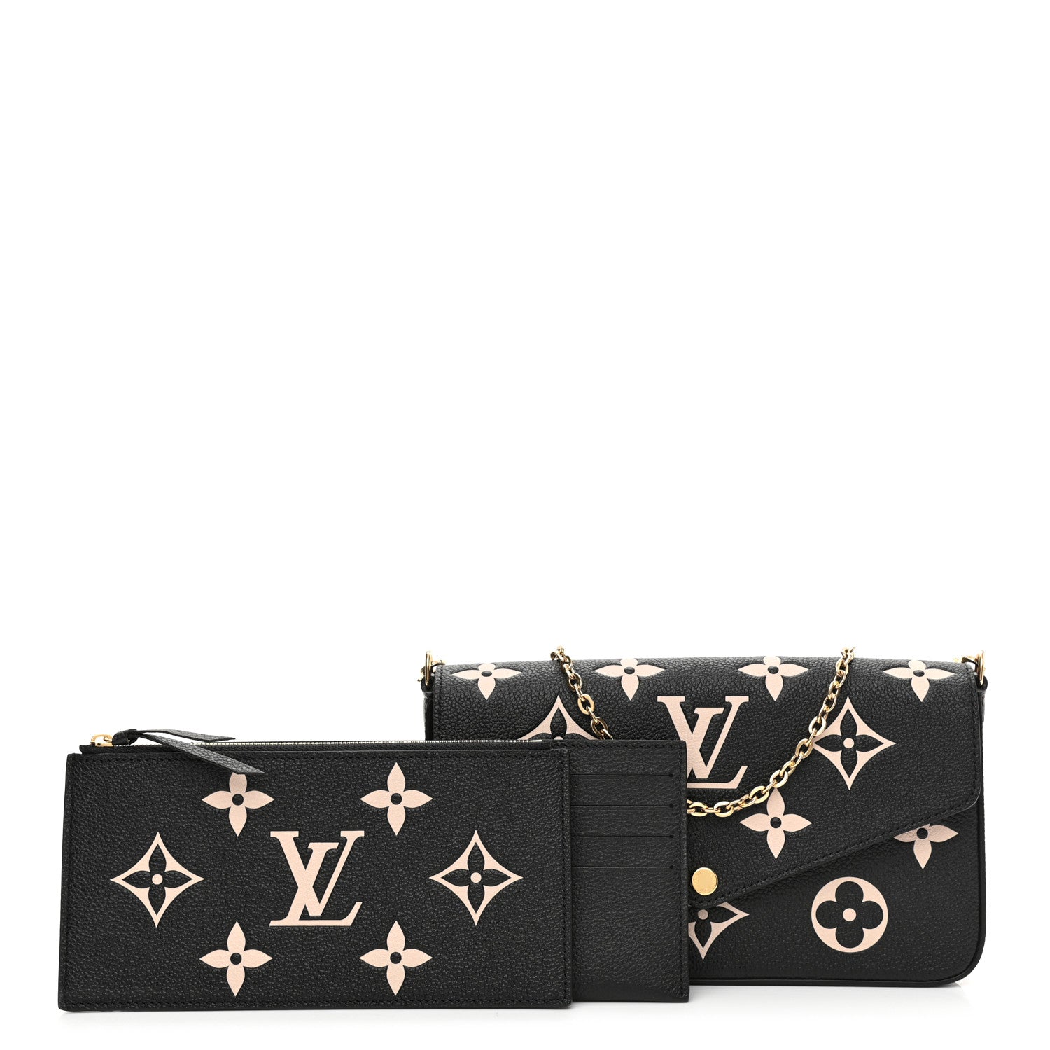 Louis Vuitton Empreinte Monogram Giant Felicie Pochette Black Beige 1 of 7